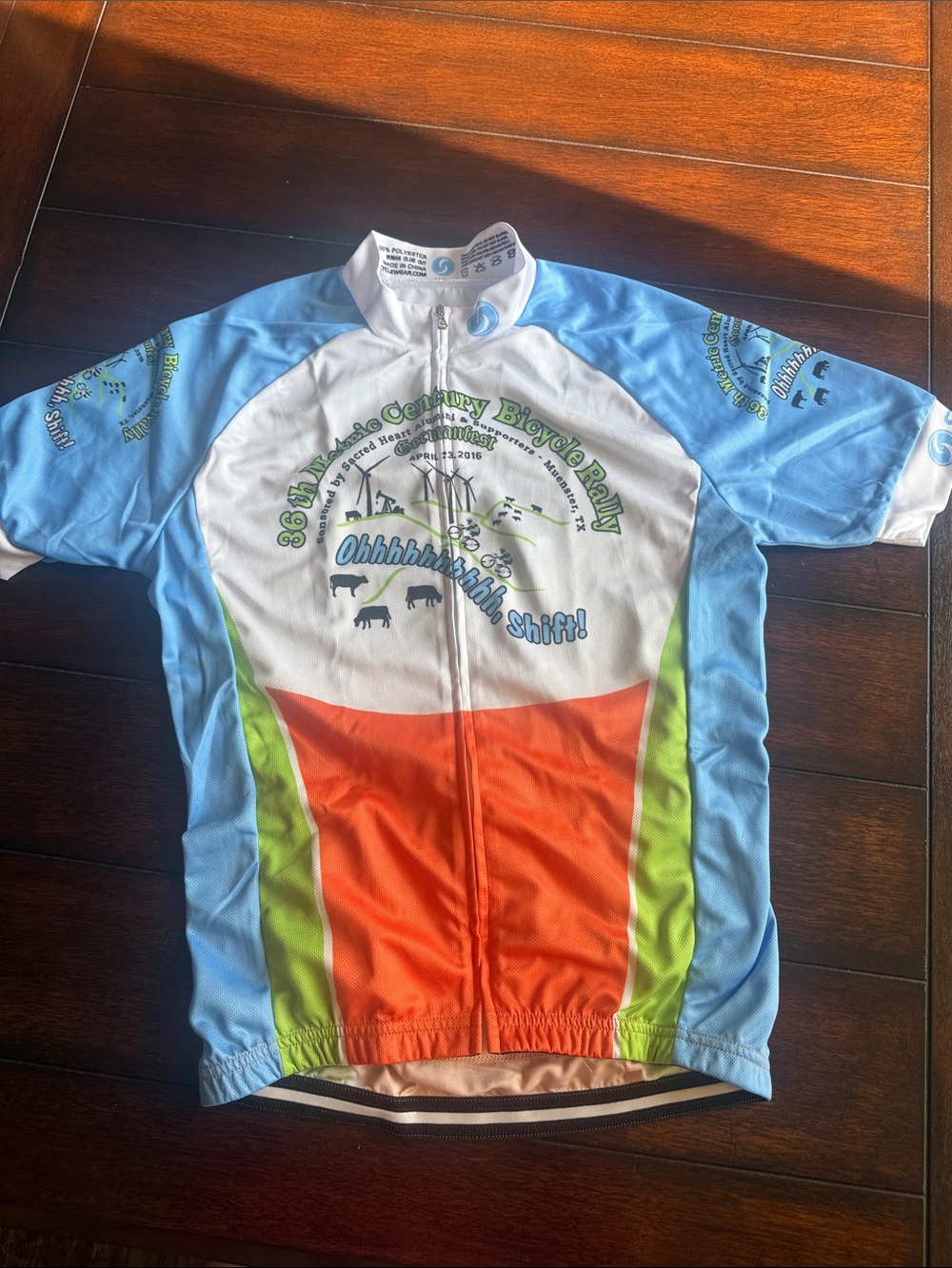 Kids Cycling Jersey - Blue, White & Orange